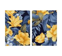 Blue Base Yellow Floral Passport Holder Passport Wallet PU Leather Passports Protective Cover Slim Travel Accessories