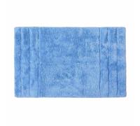 HOMESCAPES Spa Supreme Luxury Bath Mat, Blue, Very Heavy 1800 GSM, Super Soft Plush Cotton Rug, 50x80cm, Washable at Home.