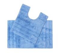 (Blue, Bath & Pedestal Set) Spa Supreme Luxury Bath Mat