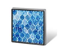 Blue Batik Watercolor Tie Dye Seamless Moroccan Tiles Textures Square Badge Smooth Surface Lapel Tie Pin, Lightweight Badge for Women Men Office Worker Nurse Teacher Student Shirts Backpack