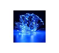 (Blue) Battery Powered 10M 100LEDs Waterproof Silver Wire String Light For Wedding Party Decor