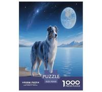 Blue Bay Shepherd Dog 1000 Piece Puzzle Games for Adults Challenging & Brainteasing Jigsaw Puzzle Pet Dog Home Decors for The Whole Family 70x50cm/1000pcs