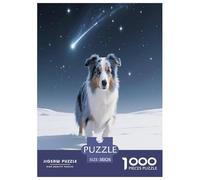 Blue Bay Shepherd Dog 1000 Piece Puzzle Games for Adults Educational Games Jigsaw Puzzle Pet Dog Home Decoration for The Whole Family 38x26cm/1000pcs