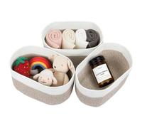 BLUE BAZAAR 3-Pack White Cotton Rope Storage Baskets 29x26x22cm Cotton Rope Basket for Towel Storage,Bathroom Baskets & Bins,Woven Blanket Basket for Living Room,Baby Toy Storage