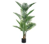 BLUE BAZAAR 6FT Artificial Palm Tree Indoor, Tall Faux Tropical Areca Tree with Lifelike Leaves, Large Fake Green Plant in Black Pot for Home Office Living Room Bedroom Corner Décor