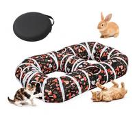 BLUE BAZAAR 8-Shape Cat Tunnel 127x79cm Cat Tunnel for Indoor Entertainment | double-path design, Large tunnel, tear-resistant polyester, collapsible for storage,interactive peephole playful pom-pom ball