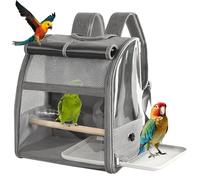BLUE BAZAAR Bird cage backpack Parrot Cage Portable Bird Carrier Backpack with Perch Breathable Mesh Dome Travel Bag for Parrots Small Birds Small Pets Lightweight Travel Backpack