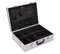 BLUE BAZAAR Flight Case Aluminium Tool Case 460 x 340 x 150mm, Lockable Storage Toolbox with Elastic Bands and Individual Compartments, Ideal for Maintenance, Clamping, and Screwdriving Tools