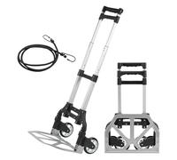 BLUE BAZAAR Folding Aluminium Hand Truck 60kg Shopping Trolleys Foldable Trolley Folding Hand Truck Aluminium Multi Purpose Sack Truck Moving Trolley Load Capacity Collapsible Luggage Cart for Home Tr