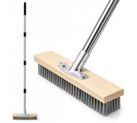 BLUE BAZAAR Heavy Duty Wire Broom, 142cm Long Handle Outdoor Garden Broom, 30cm Wide Yard Patio Brush with Stiff Metal Bristles, Rustproof Steel Wire Scrub Brush Wire Scrub Weed Brush