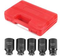 BLUE BAZAAR Impact Socket Set 1/2-inch Drive, 5-Piece Metric deep Impact Socket Set Screwdriver 12-Point nut Centre Drive sockets 30, 32, 34, 35, 36 mm Metric