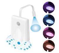 BLUE BAZAAR Motion Sensor Toilet Night Light,6 Colors LED Bathroom Bowl Lamp with USB Rechargeable, IP65 Waterproof Automatic Motion Activated Toilet Seat Light for Bathroom Kitchen Hallway, Energy Cl