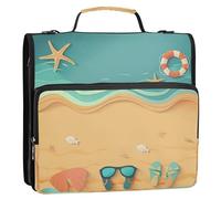 Blue Beach 1.5-Inch 3-Rings School Zipper Binder with Handle and Removable Shoulder Strap Easy to Carry School Binders Organizer Suitable for Middle School Organizador de la carpeta