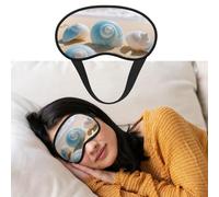 Blue Beach Shell Eye Masks for Sleep Soft Comfort Sleep Masks with Elastic Strap Adjustable Blackout Eye Shade Covers for Women Men Travel/Sleeping