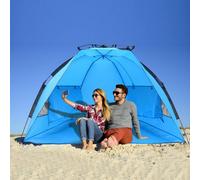 Blue Beach Tent Xlwith Extendable Floor, Spf 50+ Pop Up Shade For 4-5 People Portable Privacy Tent For Outdoor Camping, Beach