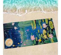 Blue Beach Towel, Large Beach Towels for Adults - Quick Dry Microfibre Towel - Super Absorbent Bath Towels for Swim Gym Sports 200 x 100 cm - 1 Piece, Soft, Sand Free, Lightweight - Moon 0e-832