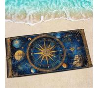 Blue Beach Towel, Large Beach Towels for Adults - Quick Dry Microfibre Towel - Super Absorbent Bath Towels for Swim Gym 120 x 60 cm - 1 Piece, Soft, Sand Free, Lightweight - The Moon (4) 0e-831