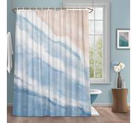 Blue Beach Waves Shower Curtain with 12 Hooks Nautical Coastal Abstract Gradient Ocean Wave Waterproof Fabric Shower Curtains Sets for Bathroom Bath Decorations, Machine Washable, 66"x72"