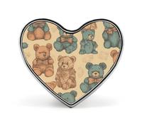 Blue Bear Pattern Heart Pin, 1 Inch Metal Love Lapel Pins - Lightweight, Smooth Edges, Versatile Badge Brooch for Jackets, Shirts, Bags, Gifts for Friends, Family