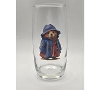 Blue Bear with Raincoat Cute Glass Tumbler Unique Gift idea. Drinking Glass. London Teddy Bear