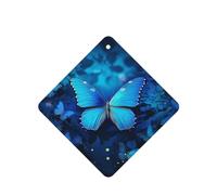 Blue Beautful Butterfly Car Air Fresheners 6 Pcs, Funny Hanging Car Air Fresheners Cute Long Lasting Scented Mirror Hanging Decoration Ornaments Gift Interior Decor Accessories For Men Women