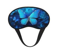 Blue Beautful Butterfly Sleep Mask Soft Comfortable Eye Mask with Adjustable Strapblackout Eye Sleep Shade Cover for Women Girls Men Travel Yoga Nap Shift Work