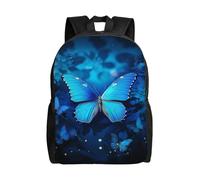 Blue Beautful Butterfly Travel Laptop Backpack Waterproof Lightweight Cute Backpack For Women Men Casual Daypack