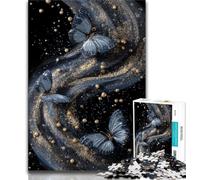 Blue Beautiful Butterfly Jigsaw Puzzles for Adults 1000 Piece,for Educational Game Challenge Toy for Is Ideal As A Gift for The Whole Family 38x26cm