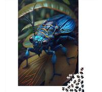 Blue Bee Beetle Buzzing Puzzle for Adults And Teenagers 1000 Pieces Puzzle for Adults Sustainable Puzzle Games 1000pcs (38x26cm)