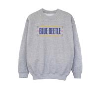 Blue Beetle Boy's Patterned Logo Sweatshirt in Grey | Size: 3-4 Years Blue Beetle Grey 3-4 Years