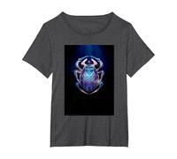 Blue Beetle Glowing Beetle T-Shirt, Women's Plus, Dark Heather Grey, 2X