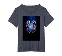 Blue Beetle Glowing Beetle T-Shirt, Women's Plus, Heather Blue, 2X