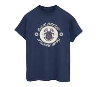 Blue Beetle Women's Swirl Cotton Boyfriend T-Shirt in Navy | Size: Medium Blue Beetle Navy M
