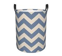 Blue Beige Stripe Dirty Clothes Basket – Lightweight & Durable Laundry Hamper, Stackable & Easy To Clean, Ideal For Bedroom, Bathroom, And More