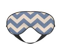 Blue Beige Stripe Print Comfortable Eye Mask Breathable Adjustable Men Women Lightweight Travel Yoga Work