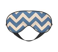 Blue Beige Stripe Print Lightweight Sleep Mask Breathable Light-Blocking Travel Yoga Outdoor Adventures