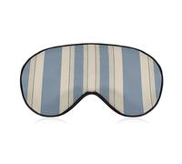 Blue Beige Stripe Sleeping Mask Sleep Mask for Side Sleeper Relaxing Zero Pressure Night Blindfold Light Block-Out Eye Mask for Sleep with Easy Adjustable Strap