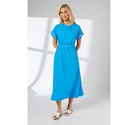 Blue Belted Woven Midi Dress Principles Blue 12