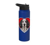 Blue Belton English Setter Heart Stainless Steel Insulated Water Bottle