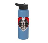 Blue Belton English Setter Heart Stainless Steel Insulated Water Bottle