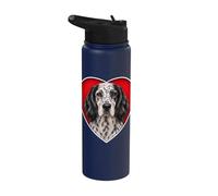 Blue Belton English Setter Heart Stainless Steel Insulated Water Bottle