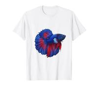 Blue Betta Fish Graphic Tropical Aquarium Art T-Shirt