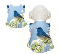 Blue Bird Art XL Pet Apparel for Small Dogs-Cute Summer Outfit for Puppy, Soft Breathable Pet Clothes for Cat