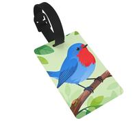 Blue Bird Branch Luggage Tags for Suitcases - Durable PVC ID Tags with Detachable Straps for Travel, Backpack, Golf Bag, Anti-Loss