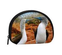 Blue Bird Printed Portable Full-Width Printed Coin Purse is Convenient for Daily Use