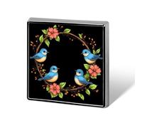Blue Birds Button Pins Square Badge Personalized Button Brooch Lapel Pins for Women Men Gifts