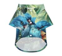 Blue Birds Hawaii Shirt Print Dog Clothes T-Shirt Beach for Puppy Cat 2XL