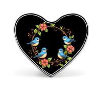Blue Birds Heart Badge Funny Lapel Pins Personalized Button Brooch Pin for Clothing Bag Accessories