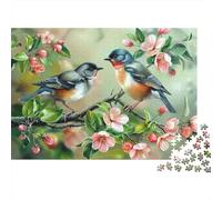 Blue Birds on Cherry Blossom Tree 1000 Piece Jigsaw Puzzle for Adults 52x38cm/1000pcs