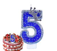 Blue Birthday Candles 3D Shape Cake Topper